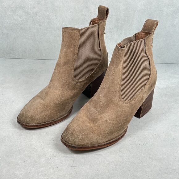 UGG Boots Womens 8 Brown Suede Leather Faye Western Riding Boho Ankle Booties - Picture 3 of 12